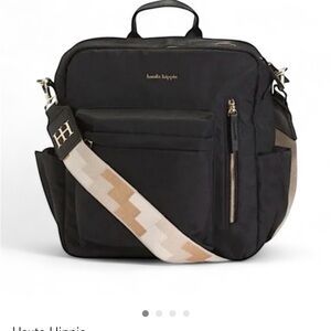 Haute Hippie Black Backpack  Crossbody Bag with Tan Strap